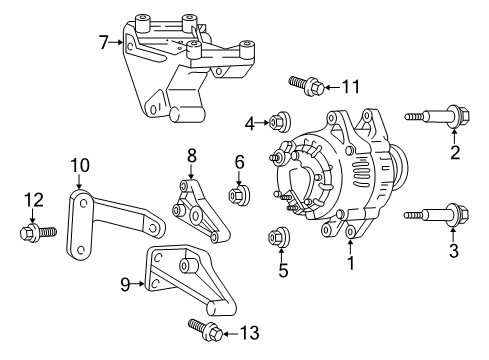 1997 Jeep Wrangler Alternator Nut-Hexagon Diagram for 6101802