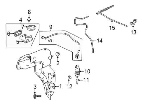 2021 Acura TLX Wipers Motor, Front Wiper Diagram for 76505-TGV-A01