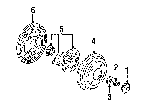 1990 Honda Accord Rear Brakes Caliper Assembly, Right Rear (9Clp-14S) (Nissin) Diagram for 43210-SM4-G04