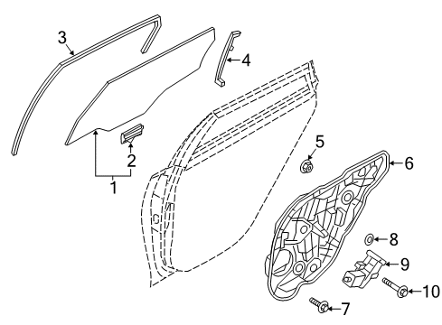 2017 Kia Optima Rear Door Run&Channel-Rear Door De Diagram for 83535D4000