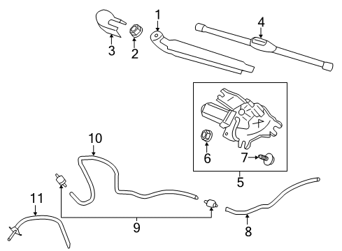 2020 Hyundai Elantra GT Wipers Rear Washer Nozzle Assembly Diagram for 98930-G3000