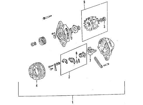 1999 Hyundai Sonata Alternator Regulator Assembly-Generator Diagram for 37370-37100