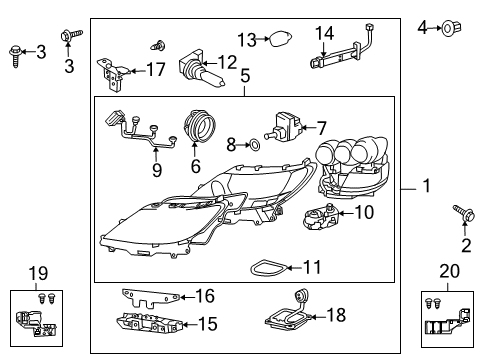 2010 Lexus LS600h Flashers Headlamp Assembly, Right Diagram for 81110-50570