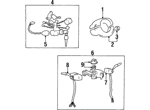 1998 Hyundai Sonata Shroud, Switches & Levers Lock Assembly-Steering & Ignition Diagram for 81900-34B11