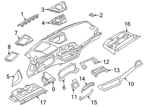 2021 BMW 430i xDrive Cluster & Switches, Instrument Panel ADAPTER FRAME Diagram for 51456821238
