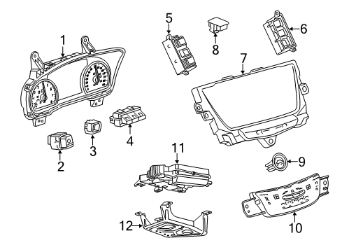 2021 Cadillac XT5 Switches Cluster Assembly Diagram for 84856975