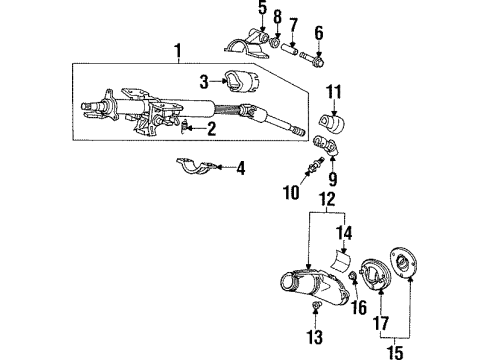 1998 Acura TL Steering Column, Steering Wheel & Trim Cover, Steering Joint Diagram for 53320-SZ5-A01