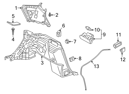 2019 Infiniti QX50 Interior Trim - Quarter Panels Escutcheon-Tilt Lever Diagram for 88930-5NB0A