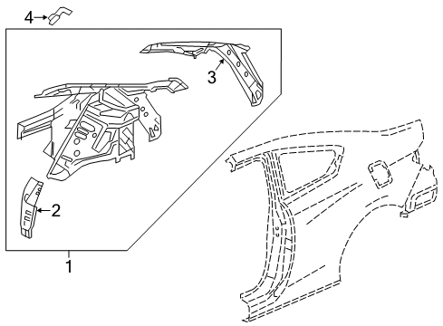 2015 Honda Accord Inner Structure - Quarter Panel Panel Comp R, RR I Diagram for 64300-T3L-315ZZ