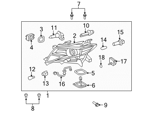 2009 Toyota Venza Headlamps Module Diagram for 89960-0T020