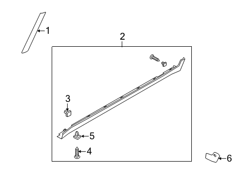 2010 Kia Soul Exterior Trim - Pillars, Rocker & Floor GARNISH Assembly-Front , LH Diagram for 861702K000