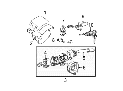 2002 Toyota Tacoma Cruise Control System Actuator Assembly Diagram for 88200-04030