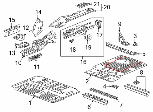 2019 Chevrolet Blazer Rear Body - Floor & Rails Floor Extension Diagram for 84651247