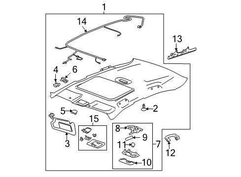 2009 Chevrolet Impala Interior Trim - Roof Lamp Asm-Dome & Reading *Neutral L Diagram for 20998907