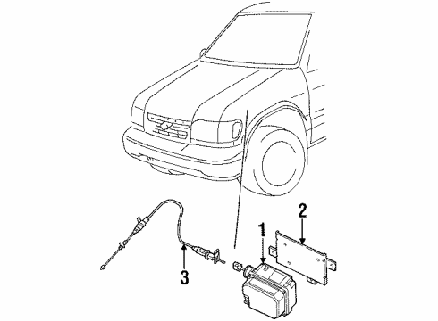 2000 Kia Sportage Cruise Control System Acc Sub Bracket Diagram for 0K08A66313D