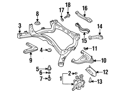 1995 Nissan 240SX Rear Suspension Components, Lower Control Arm, Stabilizer Bar Washer-Plain Diagram for 55482-60U1A