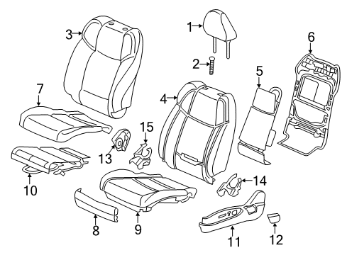 2020 Acura TLX Driver Seat Components Cover Driver Side (Sandstorm) Diagram for 81551-TZ3-A71ZA