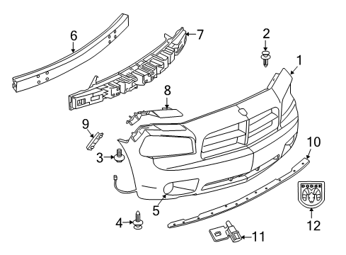 2007 Dodge Charger Front Bumper Plug-Front FASCIA Diagram for 4805924AA