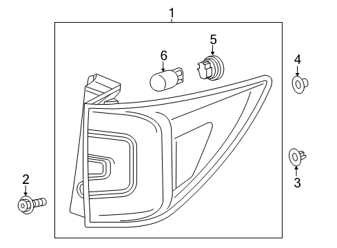 2020 Honda Pilot Bulbs TAILLIGHT ASSY., R. Diagram for 33500-TG7-A11