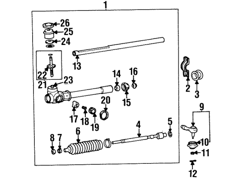 1996 Hyundai Accent Steering Column & Wheel, Steering Gear & Linkage Spring-Steering Gear Box Diagram for 56523-02000