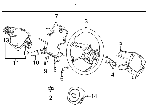 2022 Kia Telluride Steering Wheel & Trim Switch Assembly-STRG Rem Diagram for 96710S9030SA1