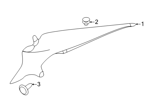 2020 Nissan Altima Interior Trim - Quarter Panels FINISHER-Rear Pillar RH Diagram for 76934-6CA0A