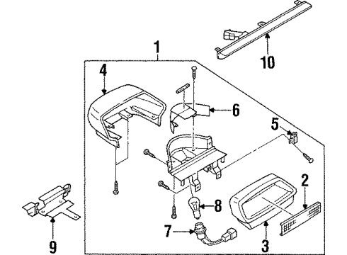 1999 Infiniti I30 High Mount Lamps Lamp Assembly-Stop Diagram for 26590-1L003