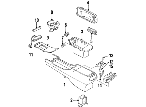 1995 Lincoln Continental Bulbs Exterior Bulbs Diagram for E6MZ13466A