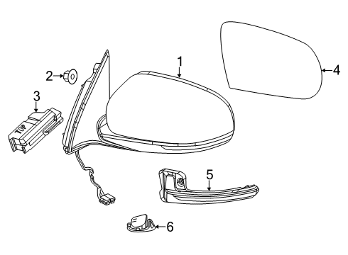 2019 Jeep Cherokee Mirrors Glass-Mirror Replacement Diagram for 68228914AA
