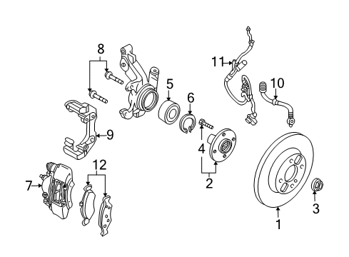 2002 Ford Focus Front Brakes Rotor Diagram for 7S6Z-1125-B