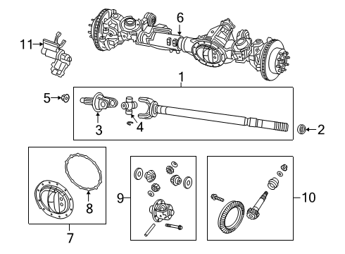 2019 Ram 3500 Front Axle & Carrier Axle-Front Complete Diagram for 68293572AC