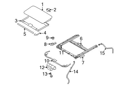 2012 Hyundai Elantra Sunroof Deflector Assembly-Sunroof Diagram for 81641-2L200