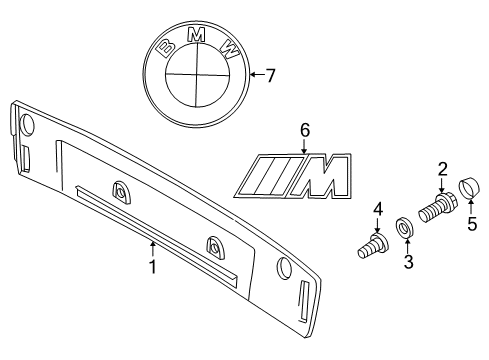 2001 BMW Z3 Exterior Trim - Trunk Lid Fillister Head Self-Tapping Screw Diagram for 07143448498