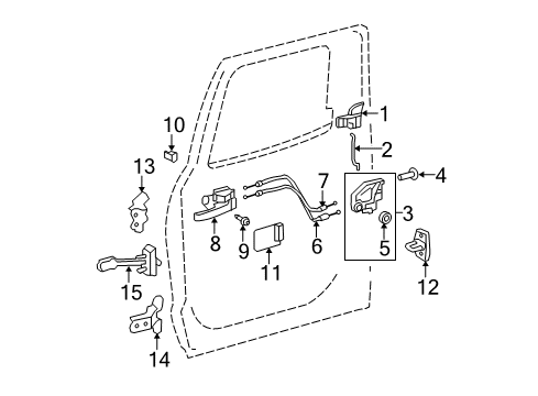 2020 Toyota Tundra Rear Door Handle, Outside Diagram for 69240-0C010-J5