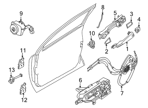 2021 Nissan Sentra Rear Door Cylinder Set-Door Lock, LH Diagram for H0601-6LE0A