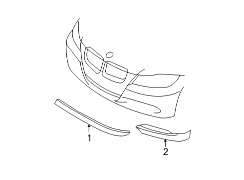 2006 BMW 330xi Exterior Trim - Front Bumper Bumper Guard, Primed, Front Right Diagram for 51117140716