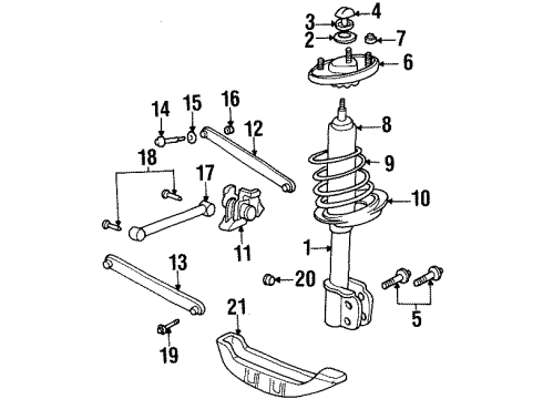 1996 Chevrolet Lumina Rear Suspension Components, Stabilizer Bar Mount, Rear Suspension Strut Diagram for 10410964
