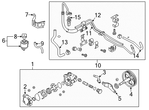 2004 Infiniti G35 P/S Pump & Hoses, Steering Gear & Linkage Power Steering Pressure Hose & Tube Assembly Diagram for 49720-AM600