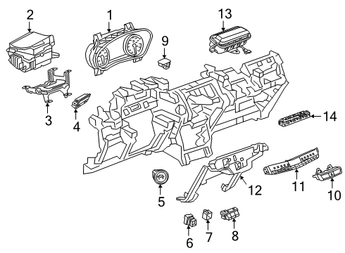 2020 Cadillac XT4 Cluster & Switches, Instrument Panel Hazard Switch Diagram for 84499077