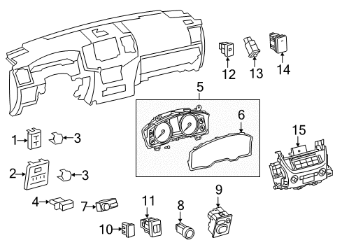 2019 Toyota Land Cruiser Switches Switch Assembly, Neutral Diagram for 84540-60060