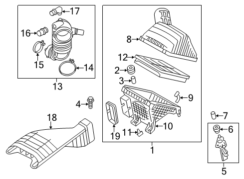 2011 Kia Optima Belts & Pulleys Body-Air Cleaner Diagram for 281122T500