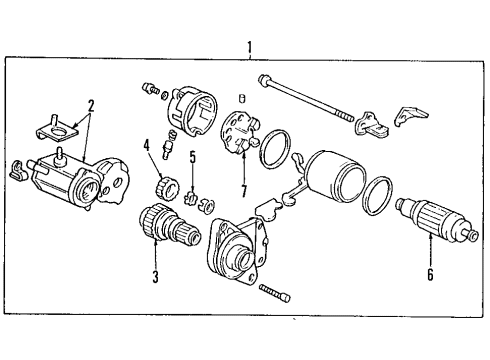 1994 Acura Integra Starter Starter Motor Assembly (Reman) Diagram for 06312-P72-A01RM