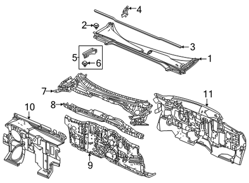 2022 Honda Civic Cowl RUB, RR- HOOD SEAL Diagram for 74143-T20-A01