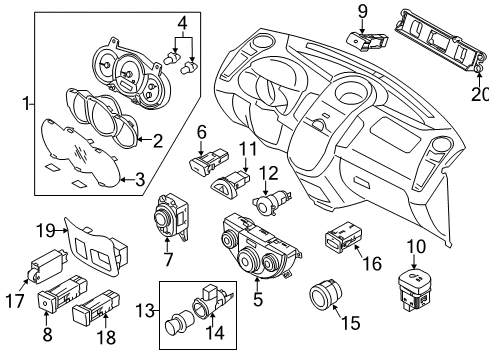 2010 Kia Soul A/C & Heater Control Units Switch Assembly-Hazard Warning Diagram for 937902K000