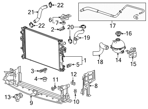 2020 Buick Regal Sportback Automatic Temperature Controls Radiator Lower Bracket Diagram for 23336310