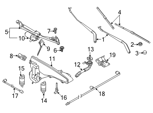 2018 BMW X6 Wiper & Washer Components Washer Pump Diagram for 67127311440