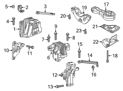 2015 Dodge Journey Engine & Trans Mounting Bolt-HEXAGON FLANGE Head Diagram for 6508881AA