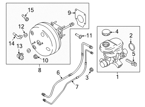 2017 Ford F-150 Hydraulic System Vacuum Tube Diagram for JL3Z-2420-AB