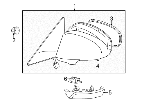 2012 Toyota Avalon Outside Mirrors Mirror Assembly Diagram for 87940-07063-C0