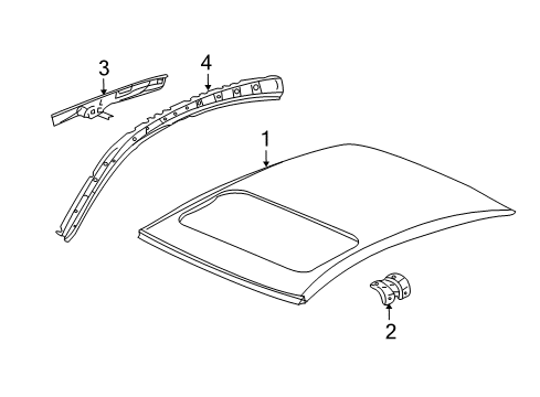 2013 Acura TL Roof & Components Rail, Passenger Side Roof Side Diagram for 64211-TK4-A01ZZ